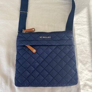 MZ Wallace Navy Quilted Crossbody Bag